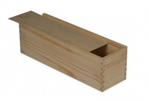Luxe houten wijnkistje voor 1 fles wijn, wijncadeau